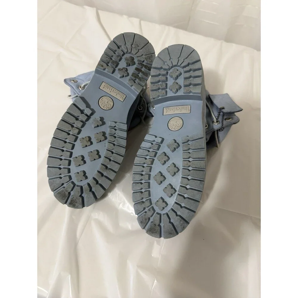 Timberland Premium 6 Inch Waterproof Boots Mens Size 7 Blue Nubuck 89361 Lace Up